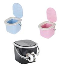 15.5L Portable Camping Toilet Bucket Seat Detachable Lid Outdoor Trip Festival WC Loo Durable 2024 - купить недорого