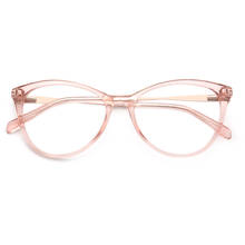 Women Cateye Eyeglasses Frames for women Round Glasses Frames Pink Spectacle Metal Vintage Fashion Eyeglass Frame Modern Eyewear 2024 - buy cheap