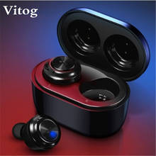 VITOG F6 Bluetooth наушники беспроводные Bluetooth 5,0 спортивные водонепроницаемые наушники стерео наушники с зарядным устройством PK F9 2024 - купить недорого