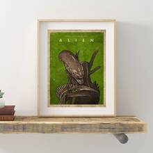 Alien Xenomorph винтажный постер с альтернативным фильмом Sci Fi, настенная живопись на холсте для украшения гостиной и дома 2024 - купить недорого