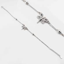 925 Sterling Silver Bracelet with Zircon Stone and Dragonfly Design 2024 - buy cheap