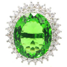 26x23 мм драгоценный камень 18x15 мм 8,5 г зеленого Tsavorite гранат CZ Женское Обручальное серебряное кольцо с кошачьим глазом 2024 - купить недорого