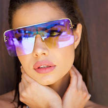 Óculos de sol feminino quadrado, óculos quadrados com armação de metal grande, proteção uv400 2024 - compre barato