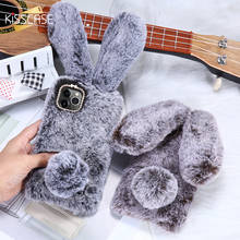 KISSCASE Fluffy Rabbit Hat Phone Case For Iphone 11 cases 11pro X 10 XS Max XR Case For Iphone 8 funda 6 XS 6s чехол на айфон 7 2024 - buy cheap