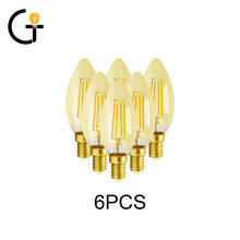 6pcs/lot Filament Bulb C35 4w Retro Edison Bulb E14 Bombillas 220v-240v Vintage Lamp 2700k Home Decoration 2024 - buy cheap