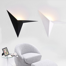 Modern Black White LED Wall Lamp Indoor Creative Triangle Light Simple Bedroom Sanctum Aisle Stair Lighting 2024 - buy cheap