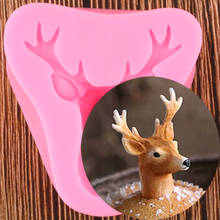 Moldes de silicone com cabeça de cervo 3d, utensílios de decoração de bolo com fondant, molde de resina de sabão, argila, doces, chocolate, pasta de goma 2024 - compre barato