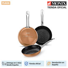 Monix медный набор из 3 антипригарных медных сковородок. 20-24-28см для газовых плит, керамической варочной панели, индукции 2024 - купить недорого