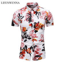 6XL 7XL Summer New Fashion Flower Men's Shirts Casual Print Short Sleeves Shirt Male Plus Size Button Down Hawaiian Shirts Men 2024 - buy cheap