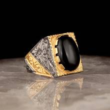 Anillo de Plata de Ley 925 con piedra de ónix, anillo para hombre 2024 - compra barato