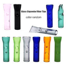 Porta filtro de cigarro para maconha, tubo de vidro transparente multicolorido para fumo de ervas para cigarros 2024 - compre barato