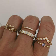 Новые богемные антикварные кольца ZHINI для женщин, модные циркониевые кольца с фиолетовым кристаллом, комплекты колец, эффектные ювелирные изделия, Женское кольцо 2024 - купить недорого