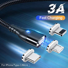 Магнитный кабель GETIHU 3A Micro USB Type-C, магнитный шнур для быстрой зарядки телефона, зарядный Шнур для iPhone 12, 11 Pro, XS Max, 7, 8, Xiaomi, Huawei 2024 - купить недорого