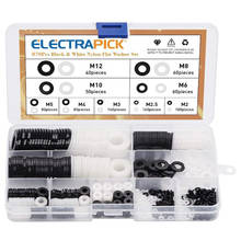Electrapick Washers 870 Pieces Plastic Flat Washers Assortment Set M2-M12 Nylon Seal Black & White 2024 - buy cheap