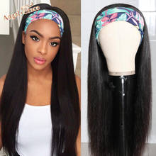 Angel Grace Headband Straight 100% Human Hair Wigs Brazilian Straight Natural Color Wigs For Women 2024 - buy cheap