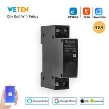 Tuya Wifi Circuit Breaker eWeLink Din Rail Smart Breaker 1P 50A, App Remote Control Work with Alexa Google Home for Smart Home 2024 - buy cheap