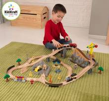 Железная дорога - деревянный игровой набор "Горная стройка", в  контейнере 2024 - купить недорого