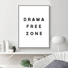 Drama Free Zone Prints Bedroom Decor Minimalist Typography Poster Dorm Room Wall Art Canvas Painting Teenager Room Wall Decor 2024 - buy cheap