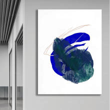 Ilustração abstrata impressão, yves klein azul, composição gráfica, bleu majorelle, design de decoração de casa, arte de parede 2024 - compre barato