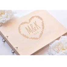 Personalized Engraved Wreath Floral Wedding Guest Book Rustic Guestbook for Wedding Guest Signature Wedding Album Wedding Decor 2024 - buy cheap