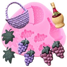 Grapes Bottle Fondant Mold Fruit Silicone Molds DIY Party Cake Decorating Tools Candy Chocolate Gumpaste Moulds Clay Resin Mould 2024 - buy cheap