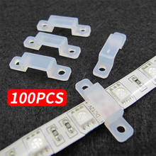 100Pcs Fixer Clip LED Strip 12mm Light RGB Clear Silicone Durable Accessory Fix Silicon Fastener Mounting Clips For 220V 5050 2024 - buy cheap