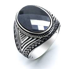 925 sterling Silver Black Zircon Stone Mesh Pattern Ring 2024 - buy cheap