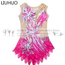 LIUHUO rhythmic gymnastics leotards girls pink performance wear ballroom Artistic gymnastics Ice Skating dress exotic dancewear 2024 - buy cheap