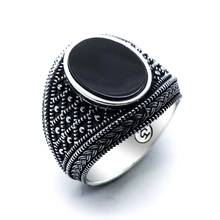 925 пробы металлический браслет черный оникс фианит мужское кольцо 2024 - купить недорого