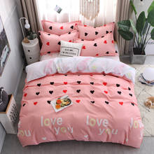 Love Heart Pattern 4pcs Bed Cover Set Lovers Duvet Cover Adult Child Bed Sheets And Pillowcases Comforter Bedding Set 61075 2024 - buy cheap