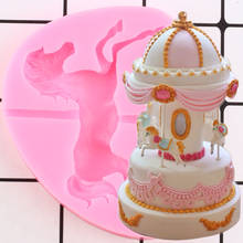 Carousel Horse Silicone Mold Baby Party Fondant Cake Decorating Tools Sugarcraft Candy Chocolate Gumpaste Mould Clay Resin Molds 2024 - buy cheap