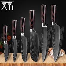 XYj Exquisite Stainless Steel Kitchen Knife Gift Color Wood Handle Damascus Veins Cooking Steel Knives Set Accessories Tools 2024 - buy cheap