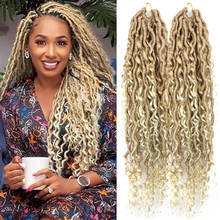 Synthetic  River Goddess Locs Crochet Hair Wavy With Curly Ends Pre-loop Crochet Braids Twist Braiding Goddess Faux Locs Hair 2024 - buy cheap
