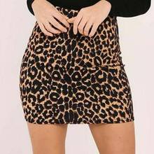Ladies New Sexy Women Pencil Mini Skirt Pleated Seamless Stretch Tight Business Leopard High Waist Party Club Slim  Skirts 2024 - buy cheap