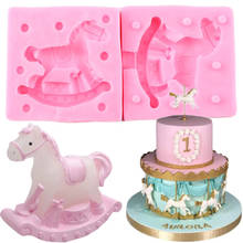 Carousel Trojan Horse Silicone Mold DIY Baby Birthday Cake Decorating Tools Cupcake Topper Fondant Molds Candy Chocolate Molds 2024 - buy cheap