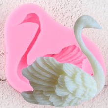 Moldes de silicona 3D Swan, herramientas de decoración de pasteles, Fondant, pasta de goma de mascar, jabón, resina 2024 - compra barato