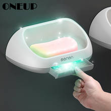 ONEUP-soporte portátil para jabón y platos, caja de almacenamiento con bandeja de drenaje, Set de accesorios de baño, montado en la pared 2024 - compra barato