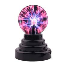 ICOCO-Bola de Plasma USB de 3 pulgadas, esfera electrostática, lámpara mágica de cristal, globo de escritorio, lámpara de luz para portátil, fiesta de navidad 2024 - compra barato