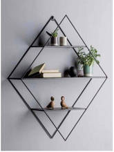 2021 New Wall Shelf Decorative Wooden Triangle Creative Modern Home Mounted 3 Layers Hanging Trigon Storage Book Shelf Organizer 2024 - buy cheap