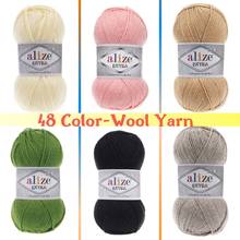 Lã de malha fio 48 opções de cores 220 metros (100gr) mão tricô-alize extra-amigurumi-acrílico-bebê-quente-inverno-diy 2024 - compre barato