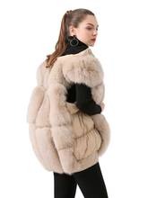 QIUCHEN PJ19080 2019nueva llegada abajo Chaleco con real fox fur mujeres invierno Chaleco de alta calidad MODO DE MODA 2024 - compra barato