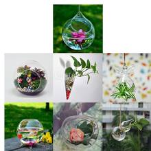Цилиндрическая прозрачная стеклянная настенная ваза SUNTEK для украшения растений и цветов 2024 - купить недорого