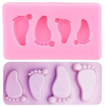 3D Baby Foot Silicone Molds Fondant Cake Decorating Tools DIY Party Candy Chocolate Gumpaste Mold Soap Polymer Clay Resin Moulds 2024 - buy cheap