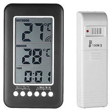 Higrômetro termômetro sem fio indoor & outdoor estação meteorológica monitor de temperatura digital medidor de umidade com controle remoto 2024 - compre barato