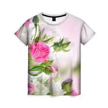 Camiseta feminina 3d scarlet roses 2024 - compre barato