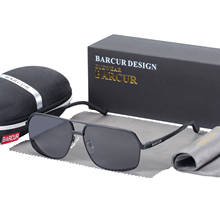 BARCUR-gafas de sol polarizadas de aluminio para hombre o mujer, lentes cuadradas con espejo, accesorios para hombre o mujer 2024 - compra barato