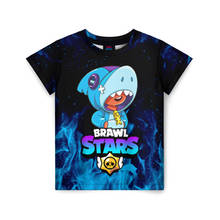 Детская футболка 3D BRAWL STARS LEON SHARK 2024 - купить недорого