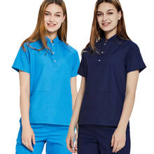 Body feminino gola mandarin, uniforme de trabalho confortável para enfermeira e macaquinho 2024 - compre barato