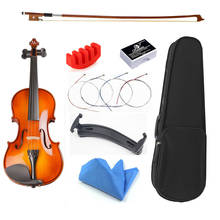 Violín de madera maciza para estudiantes principiantes, violín de tamaño 1/8 1/10 1/16 con estuche, cuerdas de arco, reposabrazos 2024 - compra barato