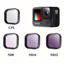 TELESIN-Juego de filtros de lentes ND8/16/32 + CPL, marco de aleación de aluminio para GoPro Hero 10 9, accesorios de filtro de Cámara de Acción negra, 4 paquetes 2024 - compra barato